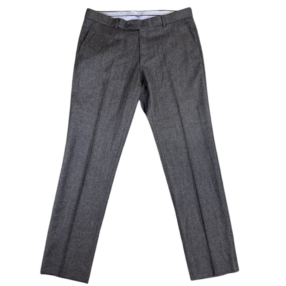 Ballin Mens Grey Wool Cashmere Dress Pants Flat Front Trousers 36 M77539244